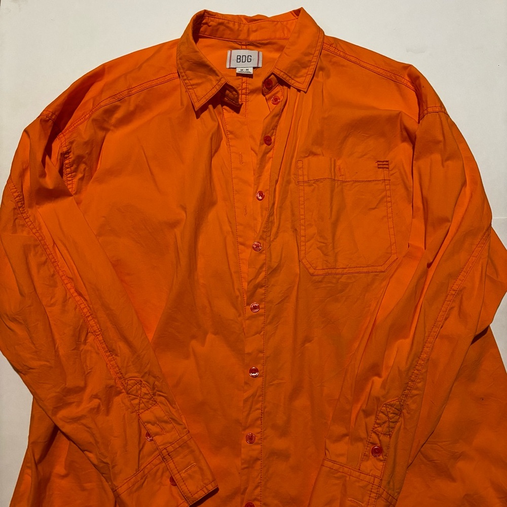 orange button down shirt from BDG